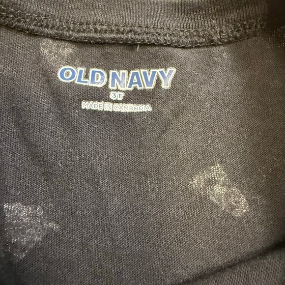 Old Navy Girls Long Sleeve Halloween Ghost Dress Black White Boo Print Size 3T - Picture 4 of 5